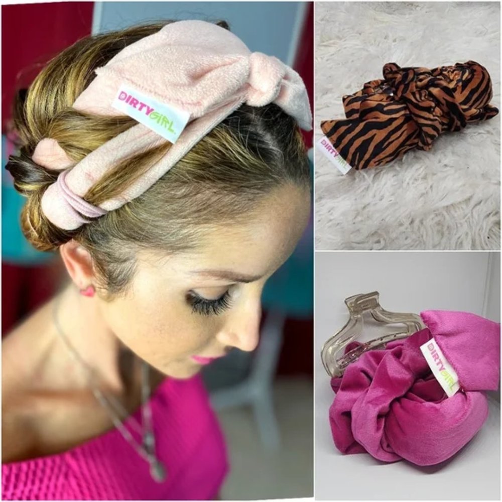 NEW! Dirty Girl Wraps by @amandaellisxo Heatless Curling Velour Hair Headband